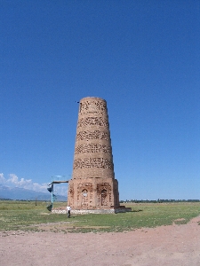 Karakhanid tower restored by the Soviets